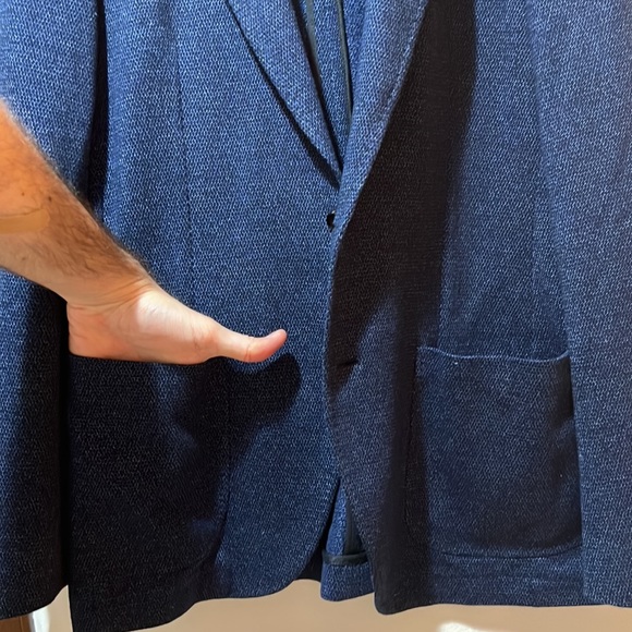 Italian High Quality Fine Blue Blazer for Men - Sartoria Latorre - Picture 7 of 14